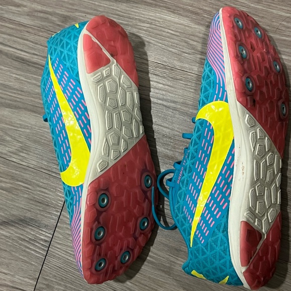 Nike Zoom Rival XC Size 9 AJ0854-301 Track Running Shoe Turquoise, Pink, Yellow - Picture 6 of 7